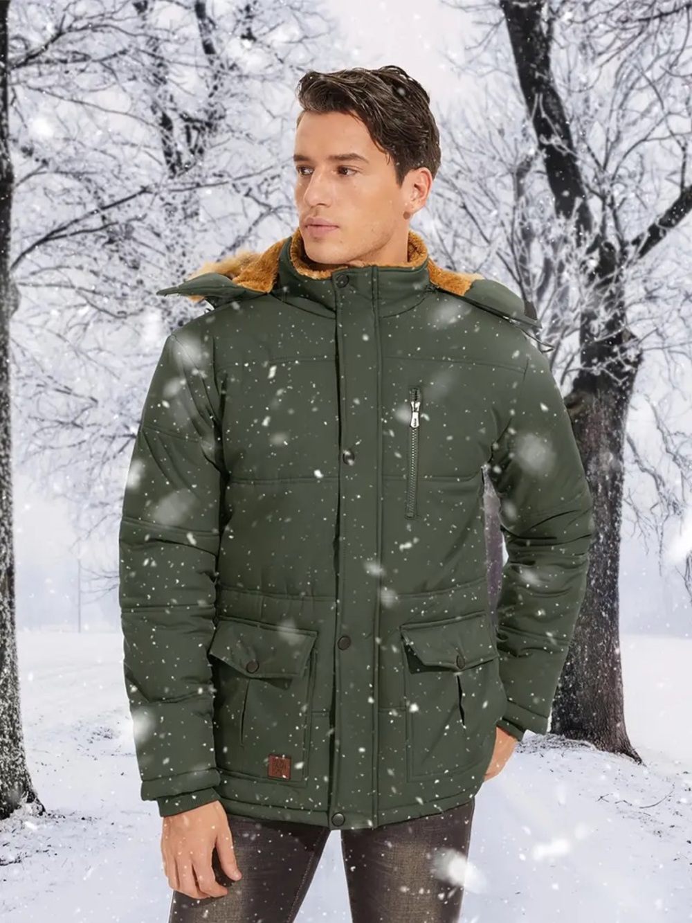 Men's Insulated Hooded Parka Jacket